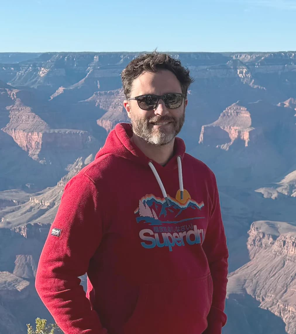 Steven Donadio in front of the Grand Canyon